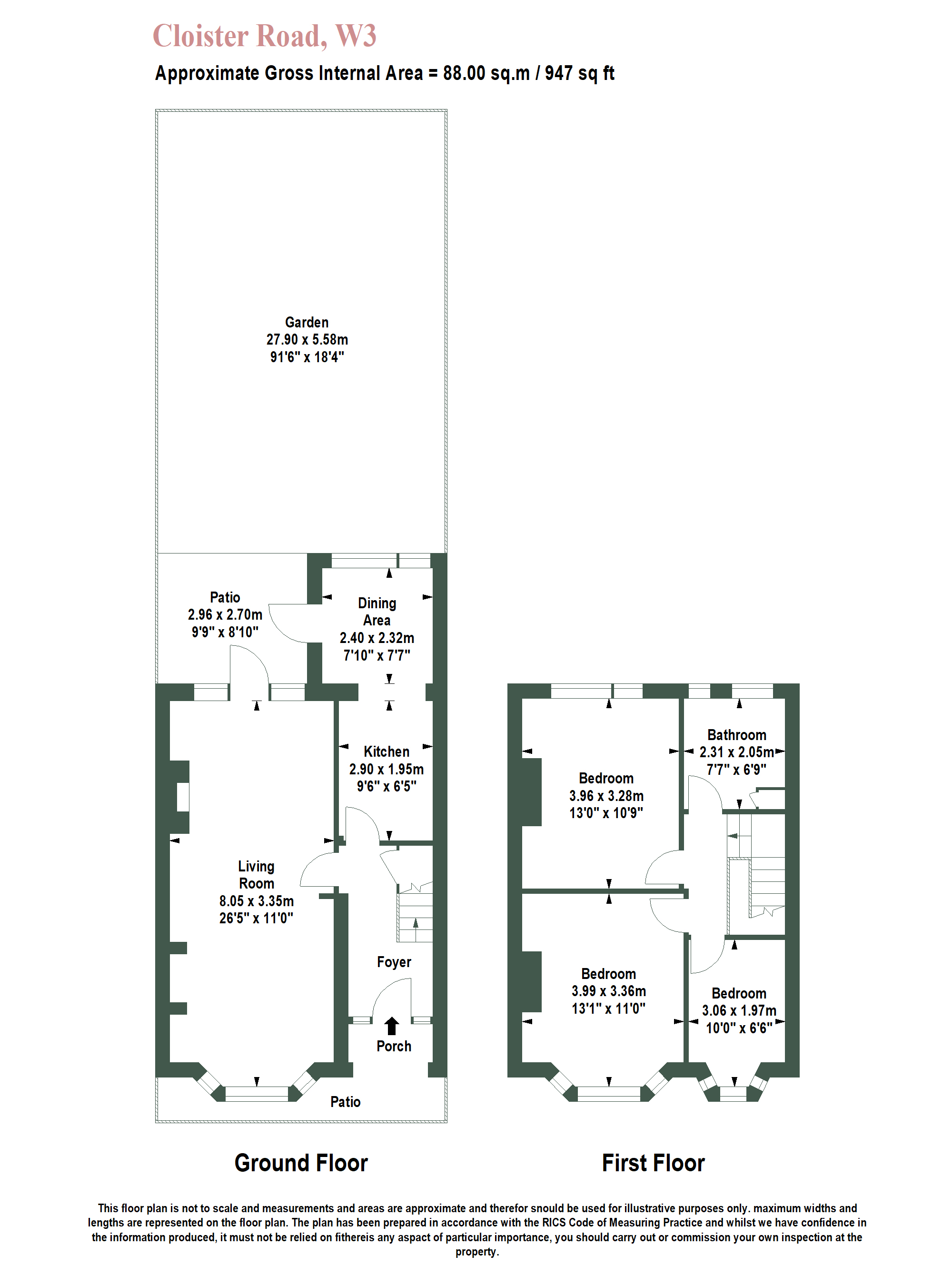 38, Cloister Road, London floorplan