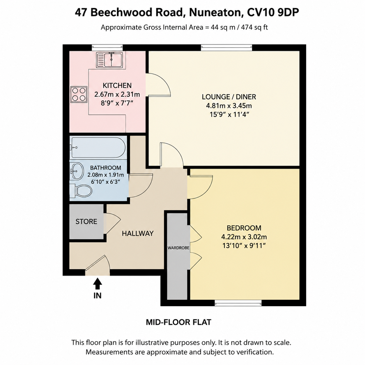 47 Beechwood Road, Nuneaton floorplan