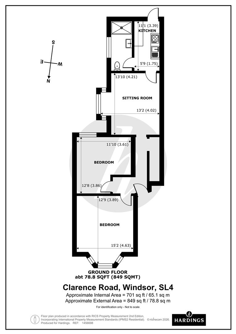 Flat 1, 68, Clarence Road, Windsor floorplan