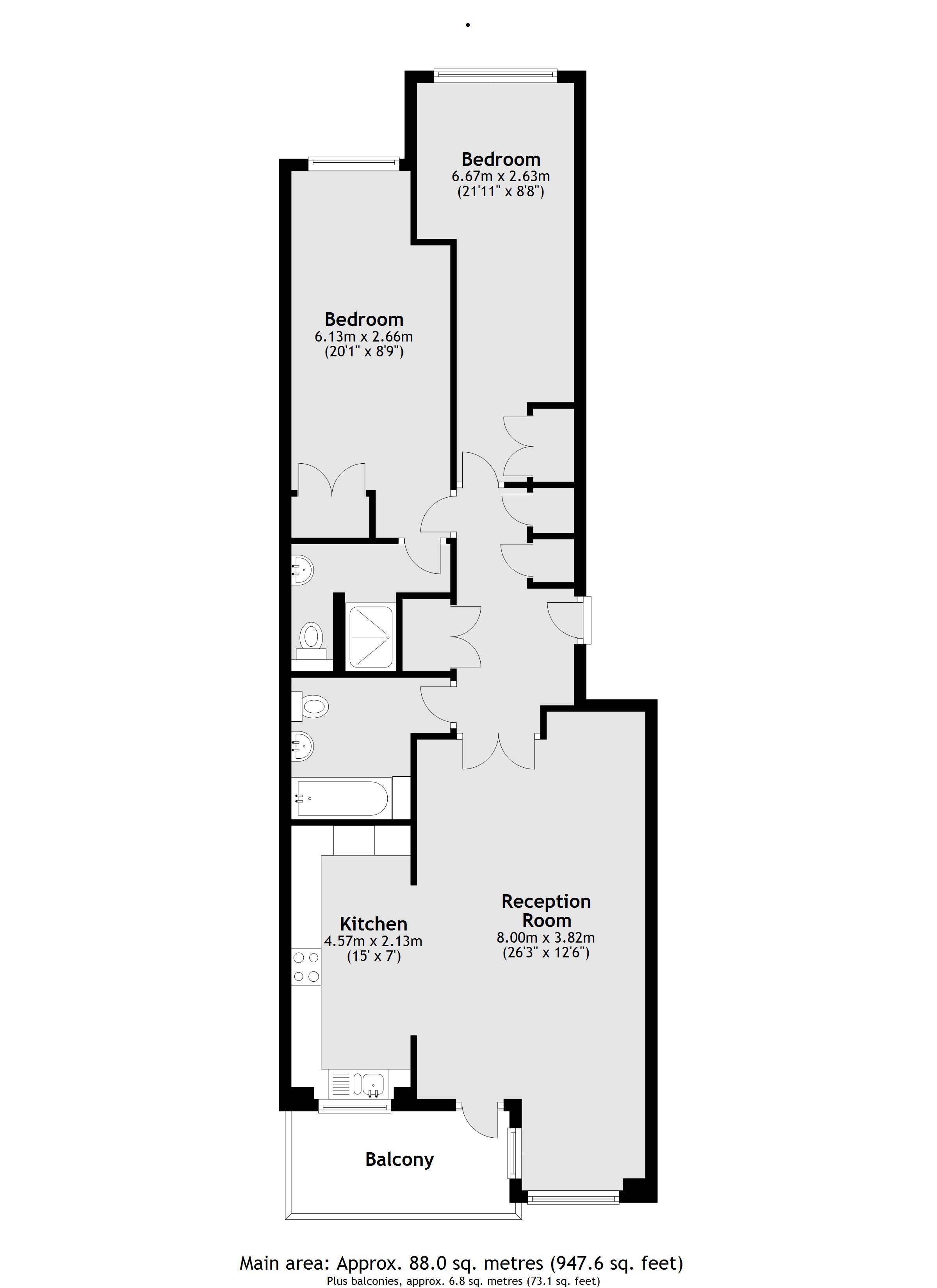 Oakhill Gardens, Oatlands Drive, Weybridge, Surrey KT13, 2 bedroom flat