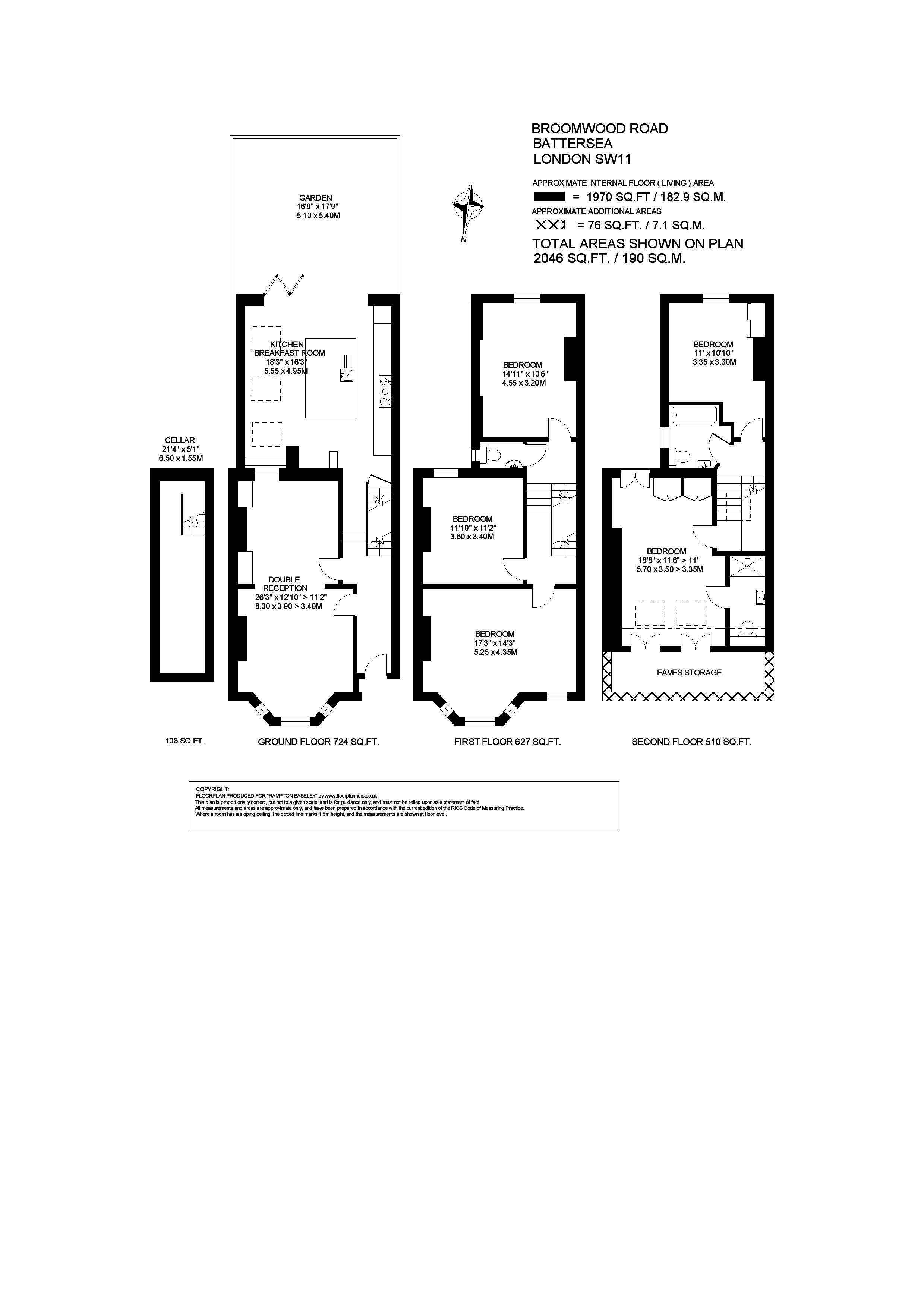 165, Broomwood Road, London floorplan