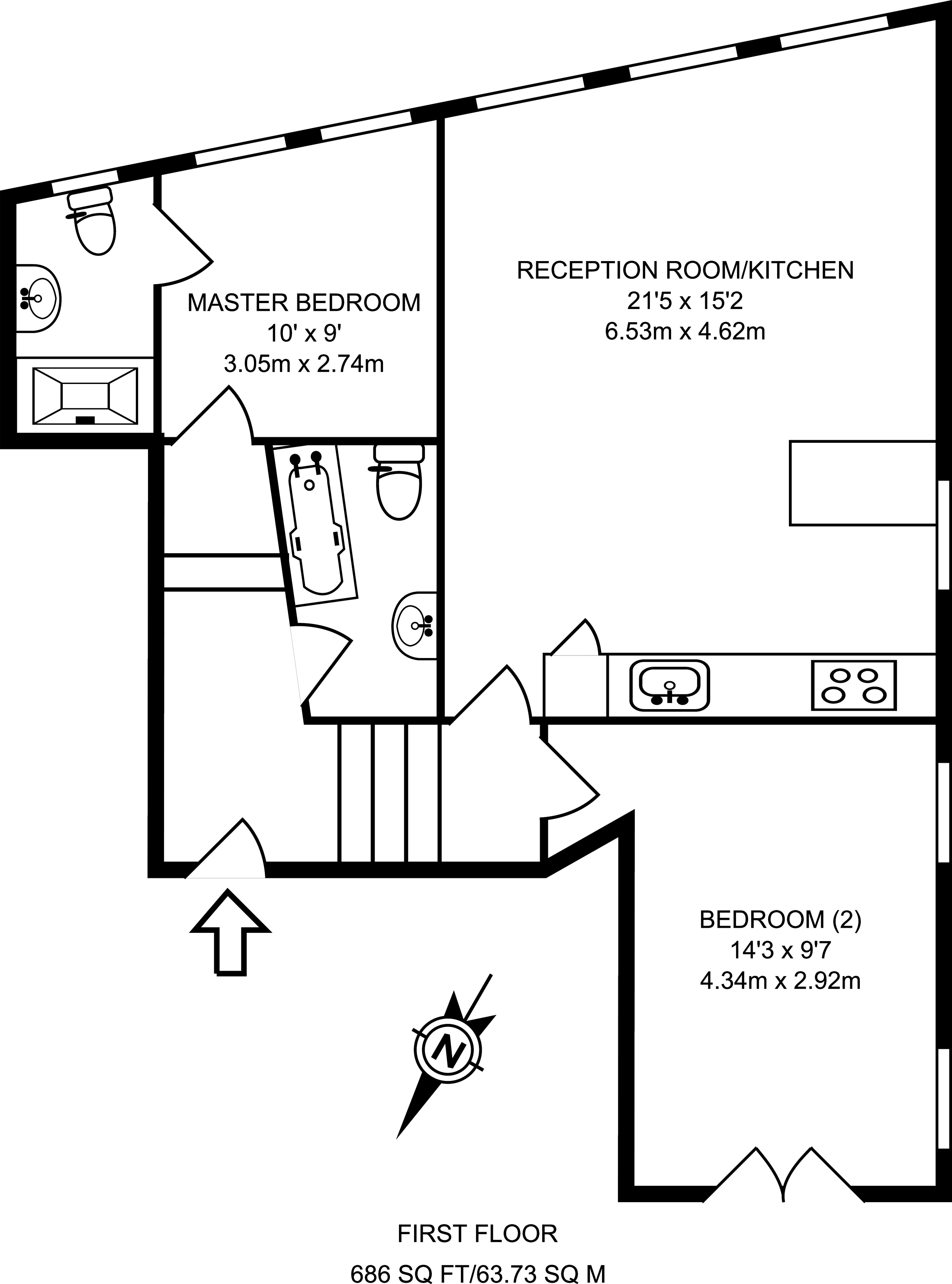 2 Bedrooms Flat to rent in Rufford Street, Islington, London N1