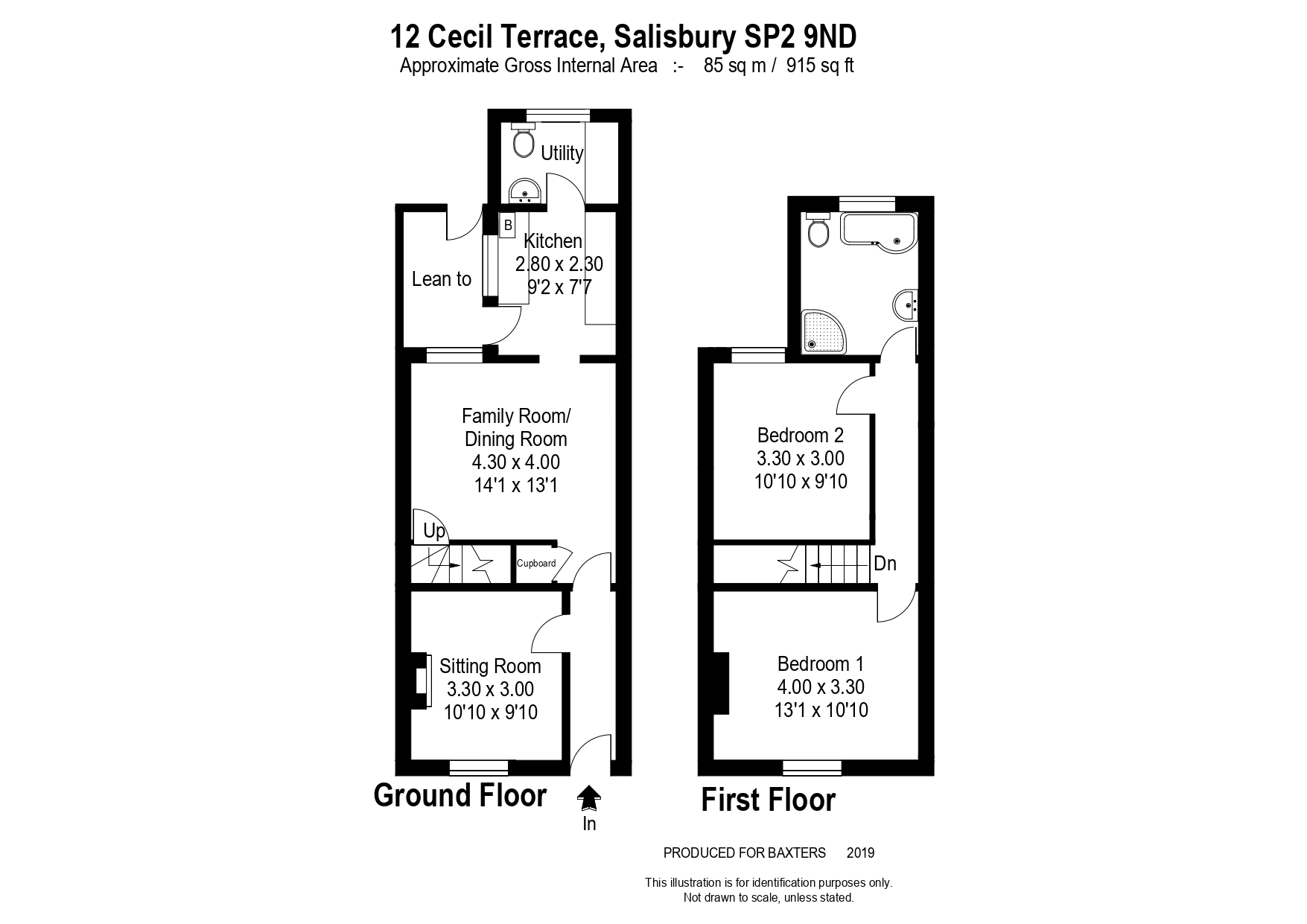 2 Bedrooms Terraced house for sale in Cecil Terrace, Salisbury SP2