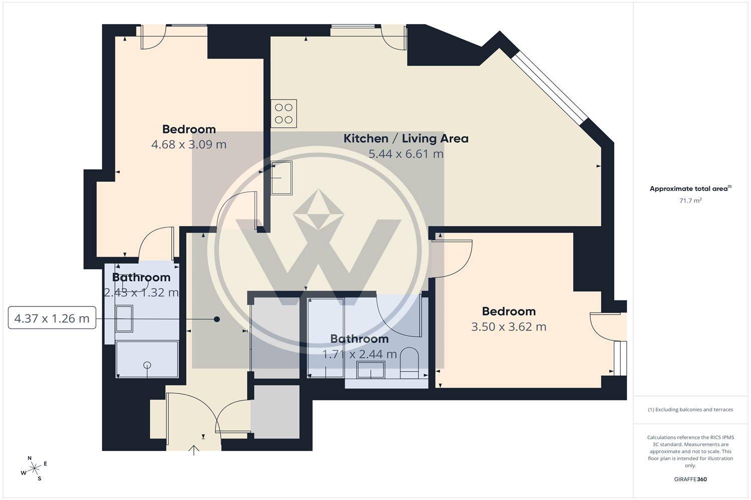 805, Crown View, Victoria Riverside, Manchester floorplan