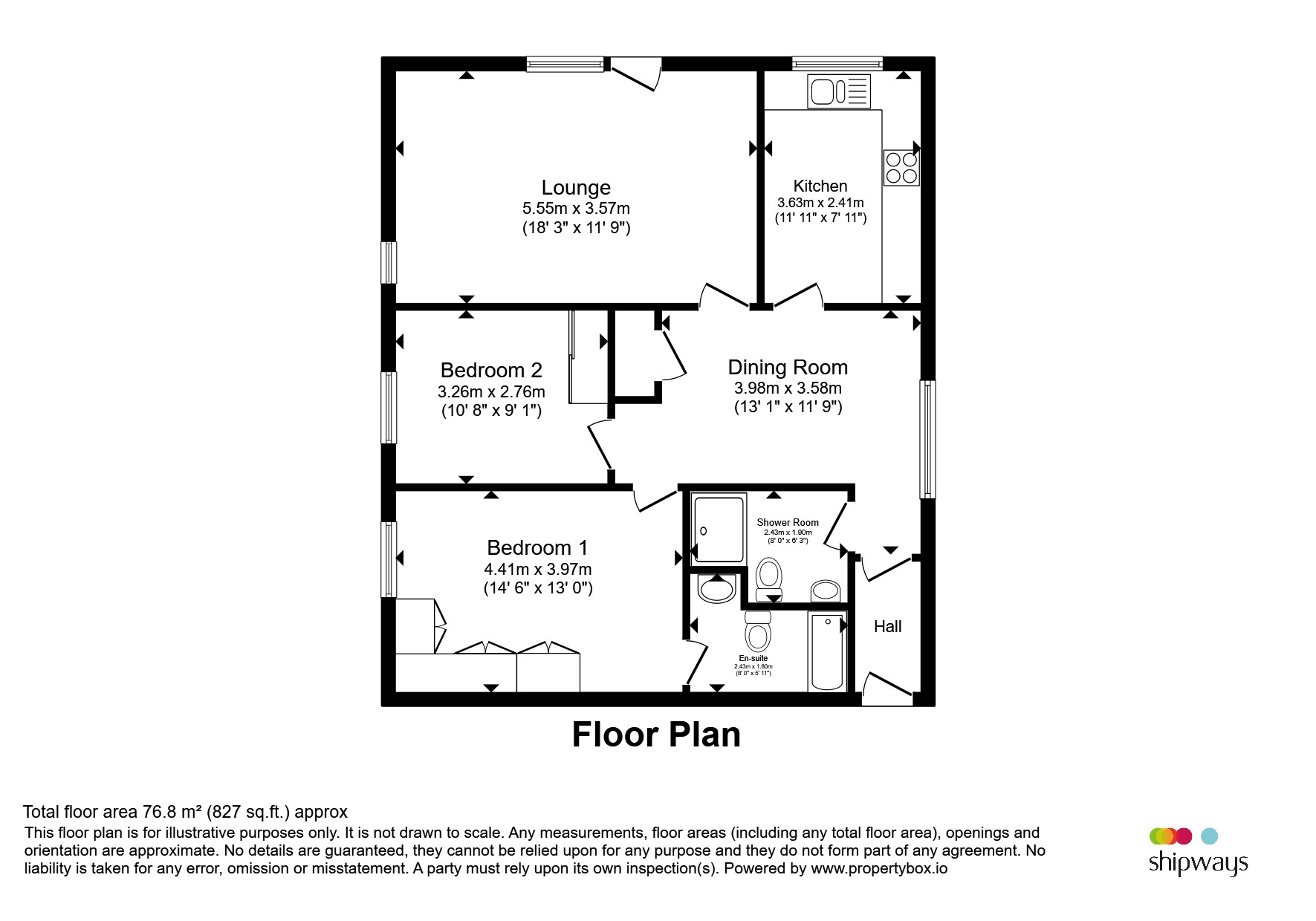 Flat 1, Fairways Court, Oldnall Road, KIDDERMINSTER floorplan