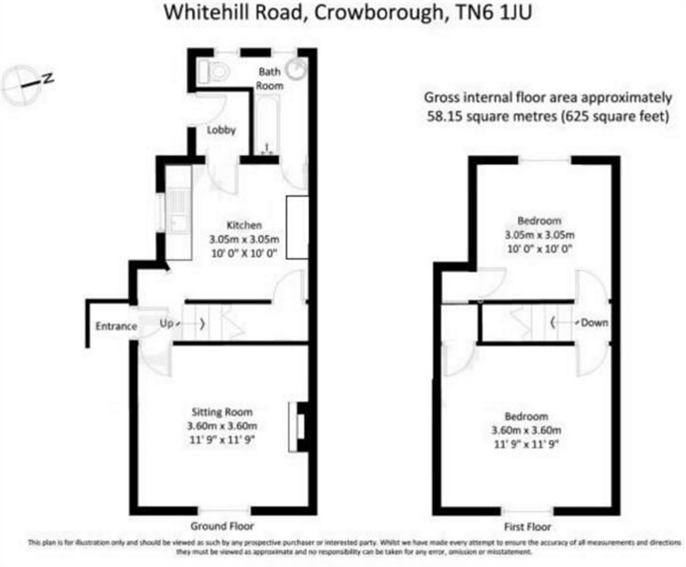 2 Bedrooms Semi-detached house for sale in Whitehill Road, Crowborough, East Sussex TN6