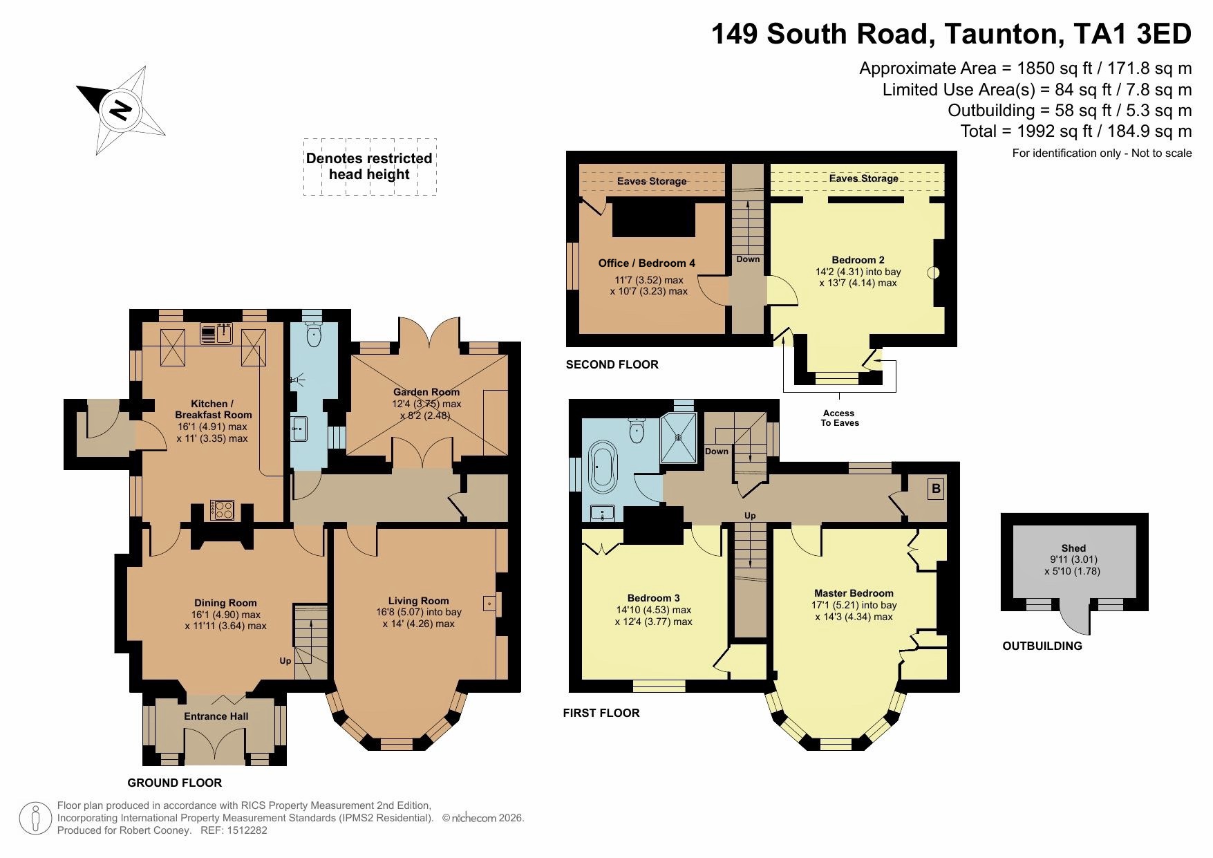 St David's, 149 South Road, Taunton floorplan