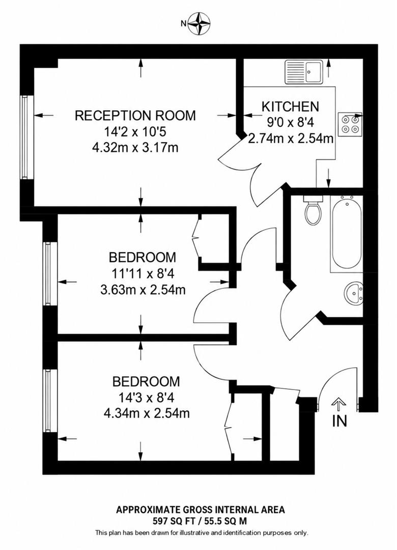 Newcombe Gardens, Hounslow floorplan