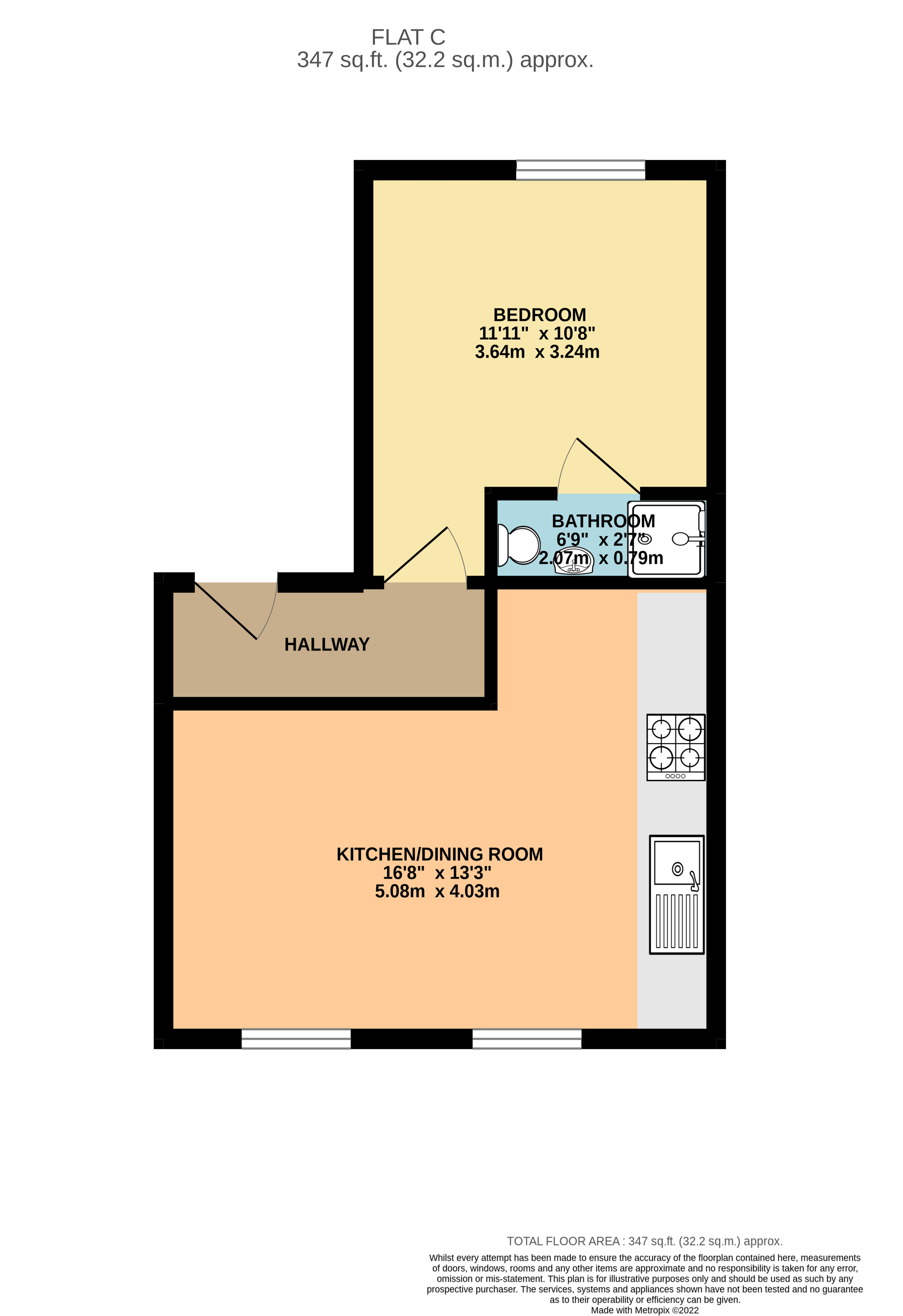 C, 80, West Green Road, London floorplan