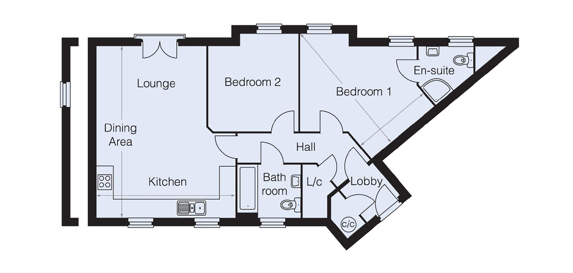 Bedford Road, Houghton Regis, Dunstable LU5, 2 bedroom flat for sale