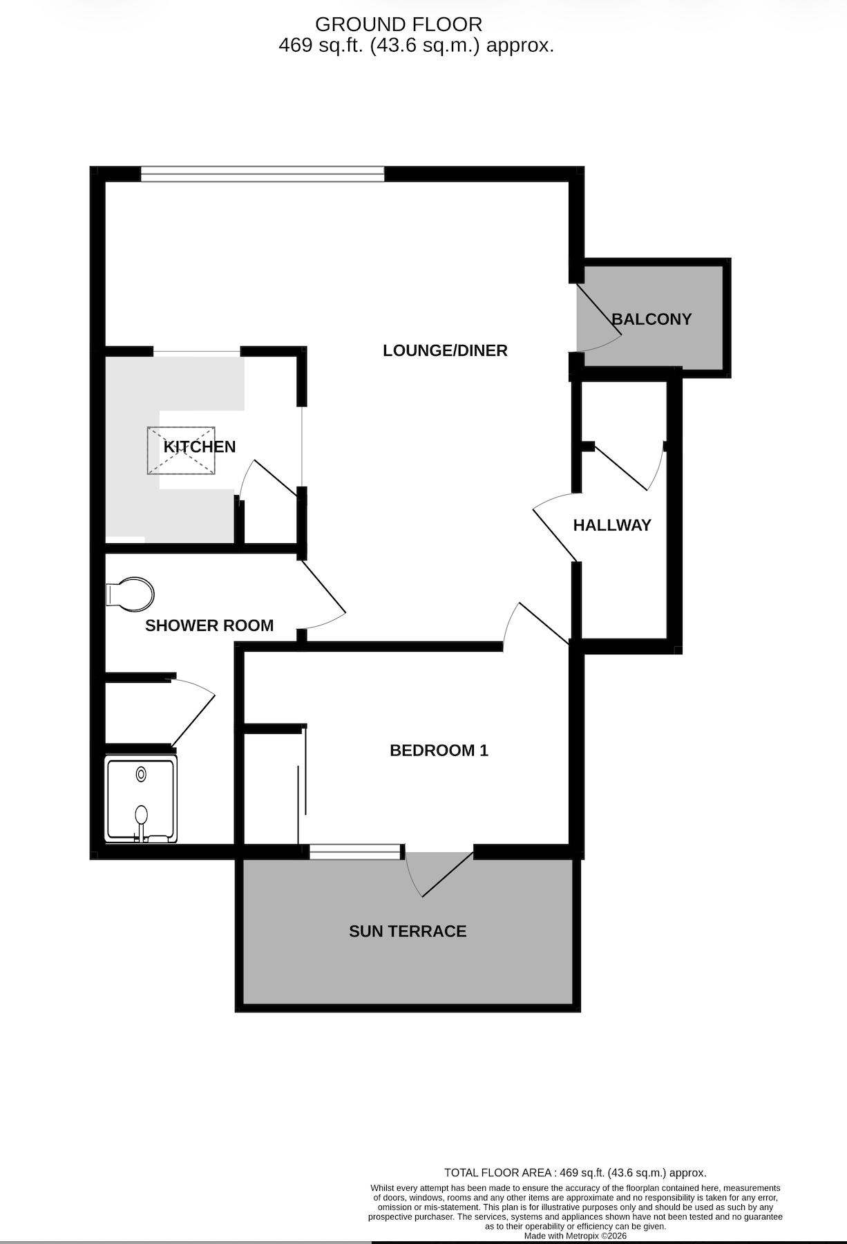 Quantock Court,Flat 26, South Esplanade, Burnham-on-sea floorplan