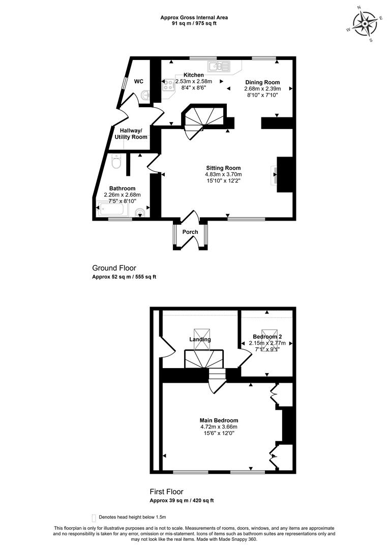 1, Shreen Water Cottages, Mere floorplan