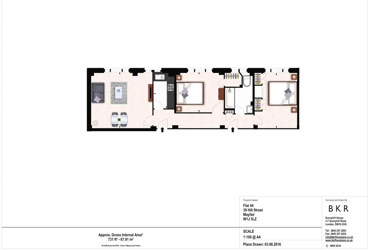 2 Bedrooms Flat to rent in Hill Street, London W1J
