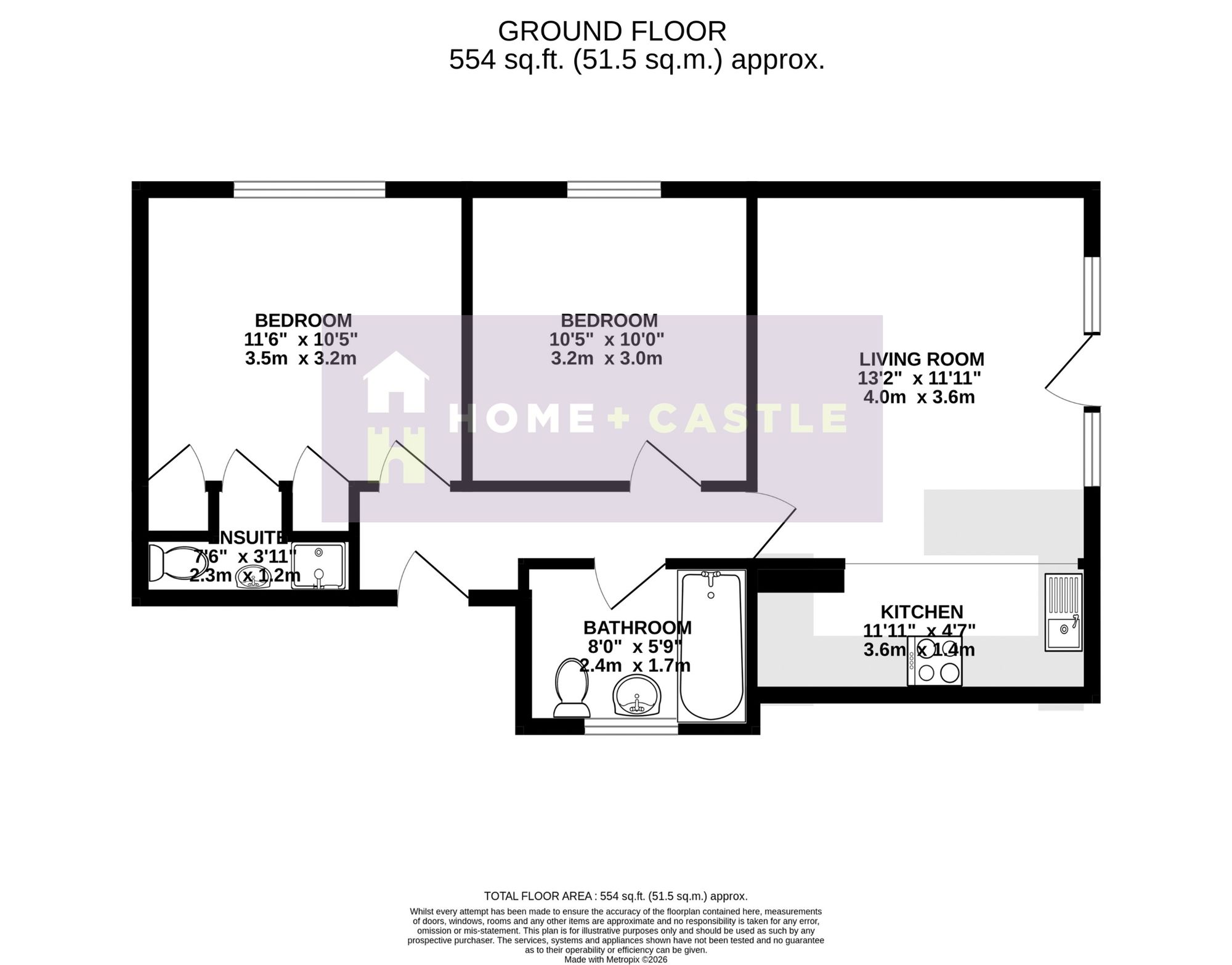 Flat 3, 17 Upper Maze Hill, St. Leonards-On-Sea floorplan