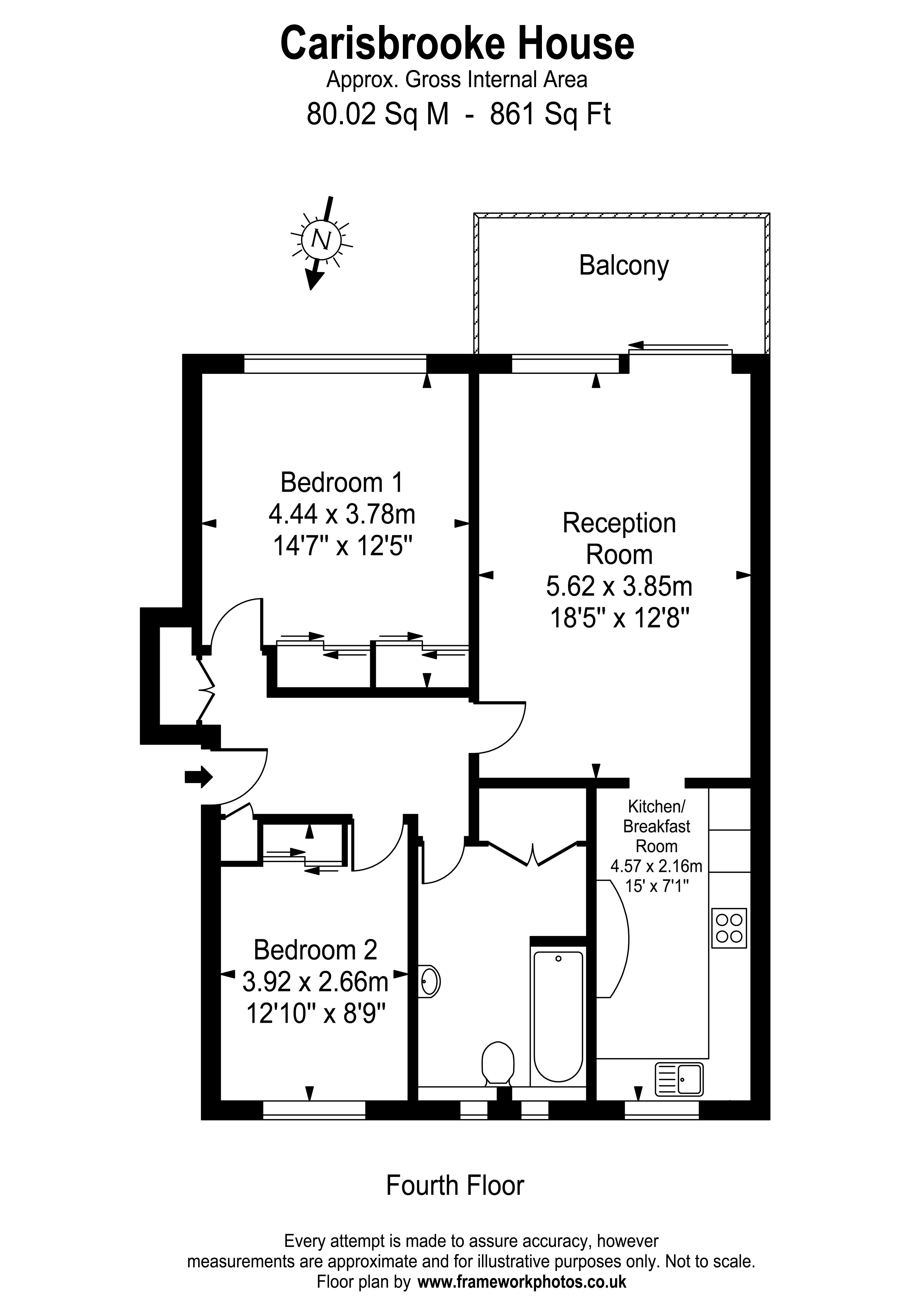 32 Carisbrooke House, Sheen Road, Richmond floorplan