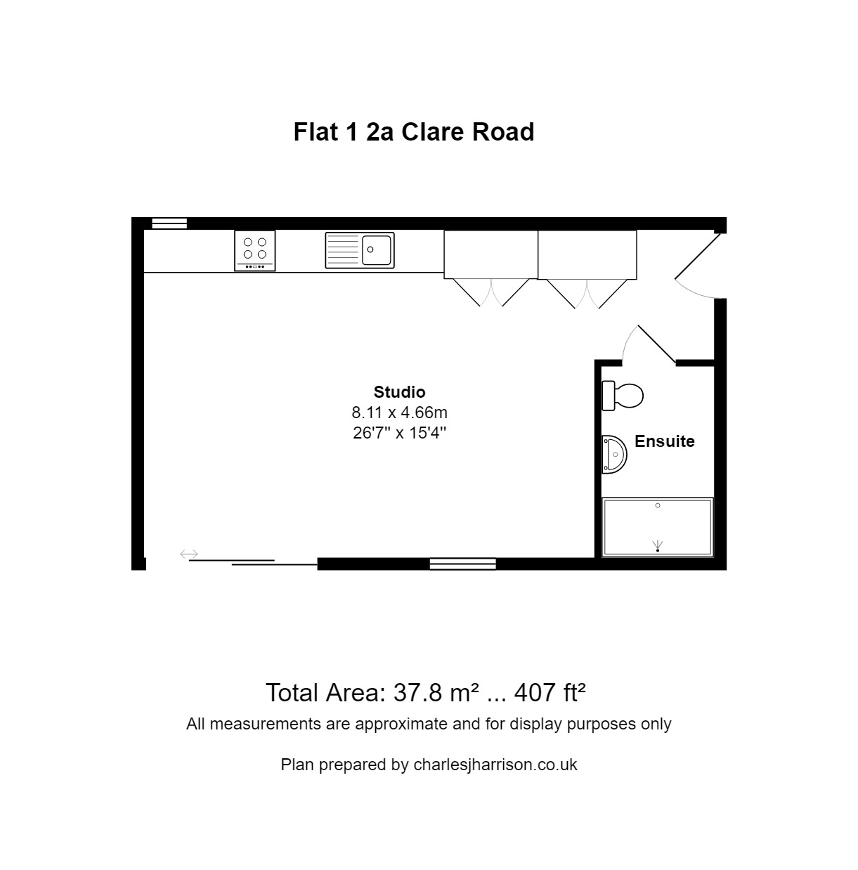 Flat 1, 2a, Clare Road, Cambridge floorplan