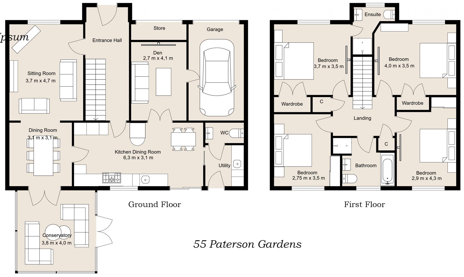 55, Paterson Gardens, Hawick floorplan