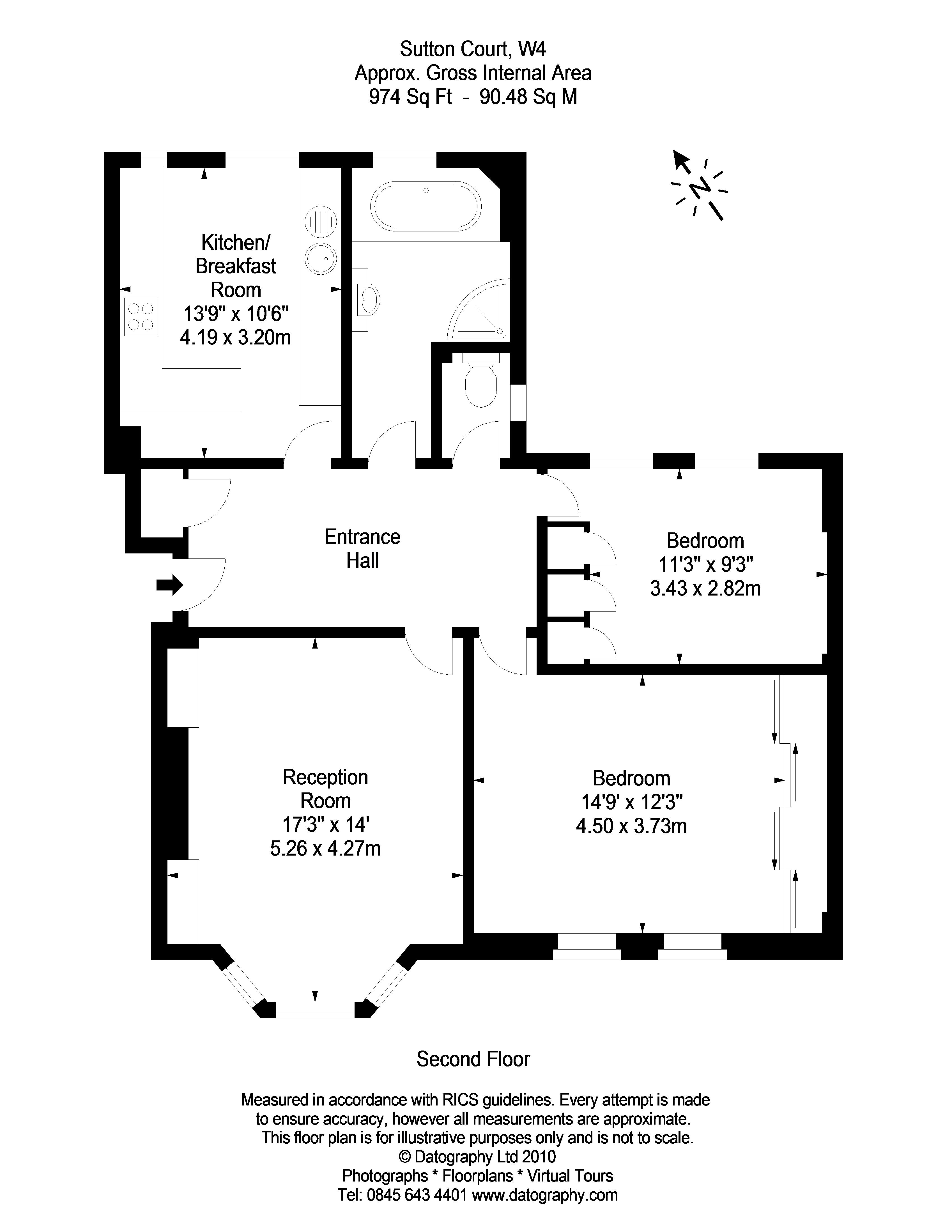 2 Bedrooms Flat to rent in Sutton Court, Fauconberg Road, London W4