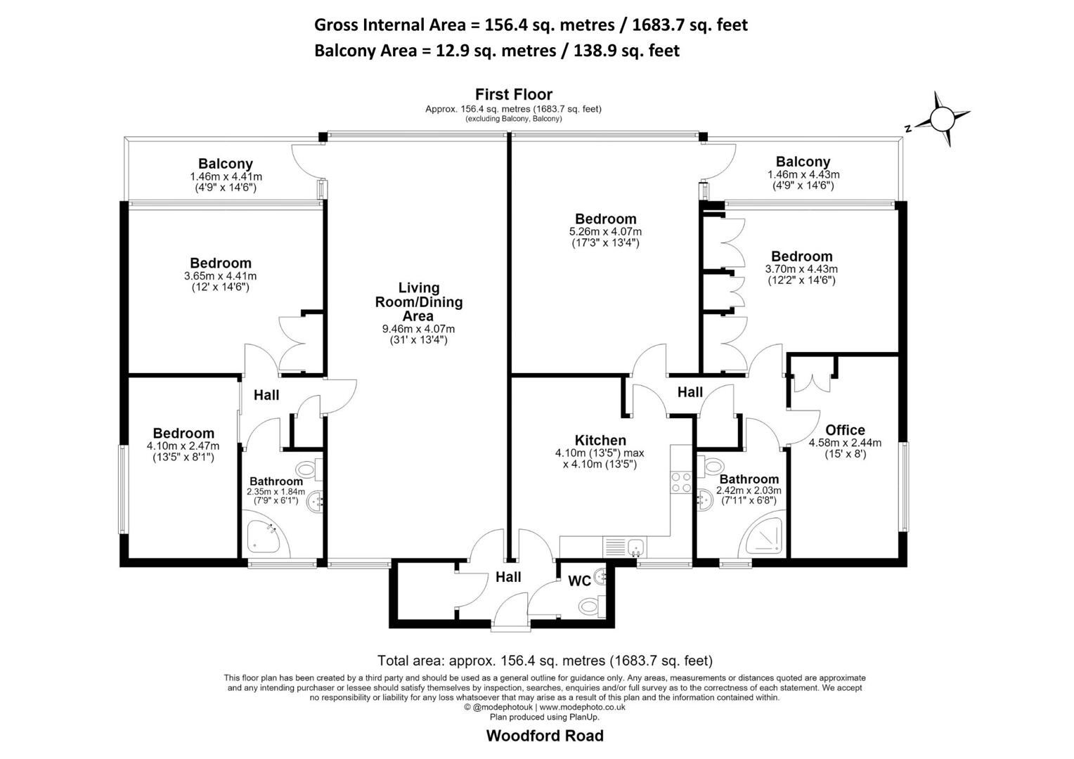 Flat 5, Walbrook, 33, Woodford Road, South Woodford floorplan