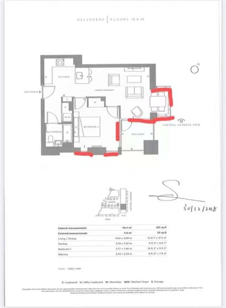 229 Belvedere Row Apartments, Fountain Park Way, London floorplan