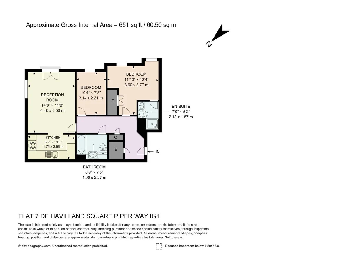 Flat 7 De Havilland Square, Piper Way, Ilford floorplan