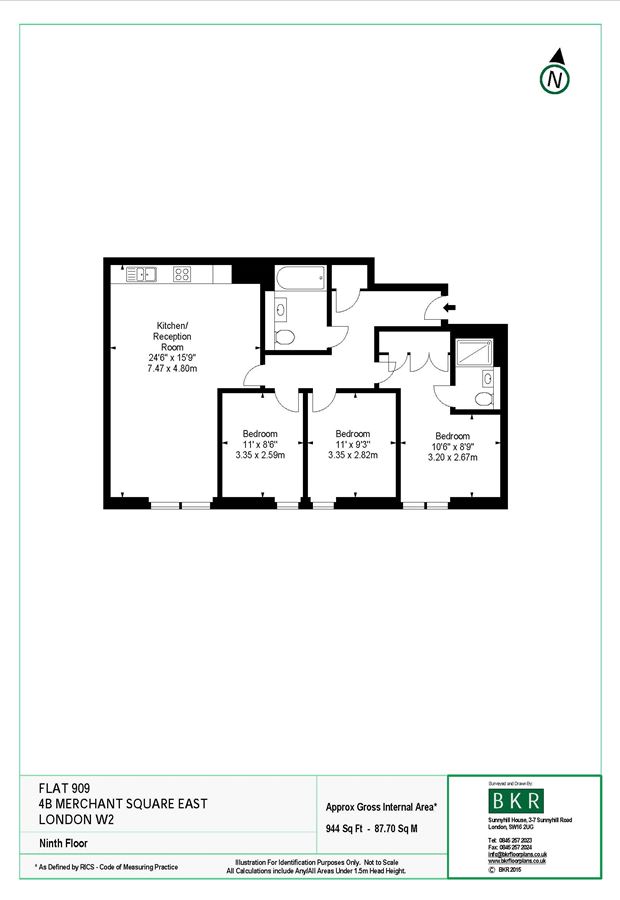 3 Bedrooms Flat to rent in Merchant Square, Paddington W2