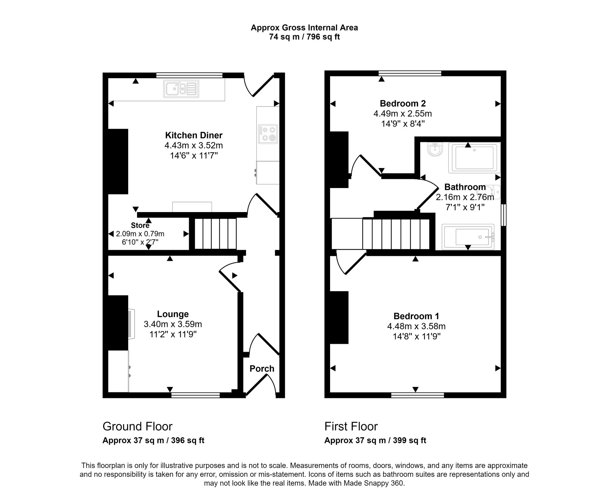 76 Manley Street, Wigan floorplan