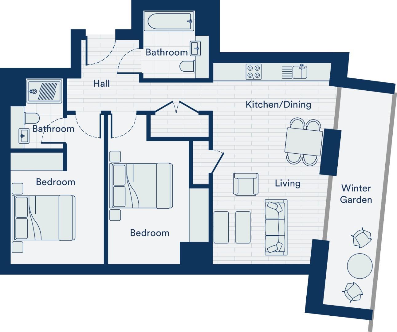 1404, Beorma Tower, Birmingham floorplan
