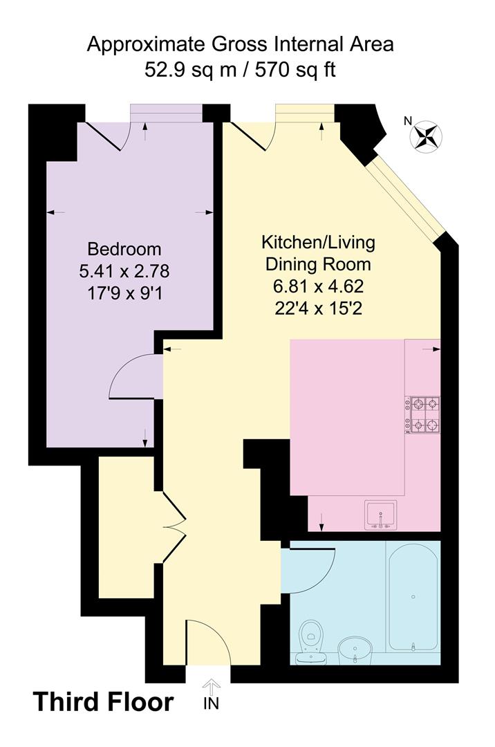 307, Crown View, 190 Dantzic Street, Manchester floorplan