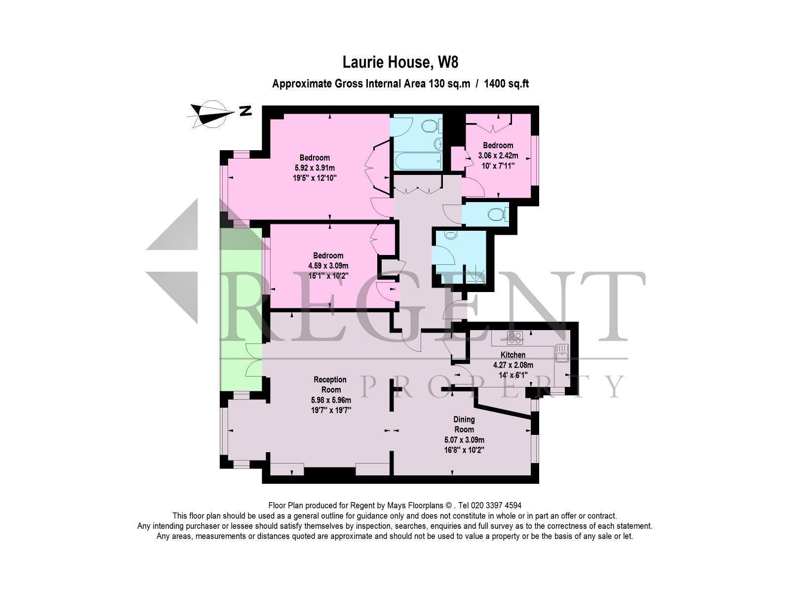 3 Bedrooms Flat to rent in Laurie House, Airlie Gardens W8