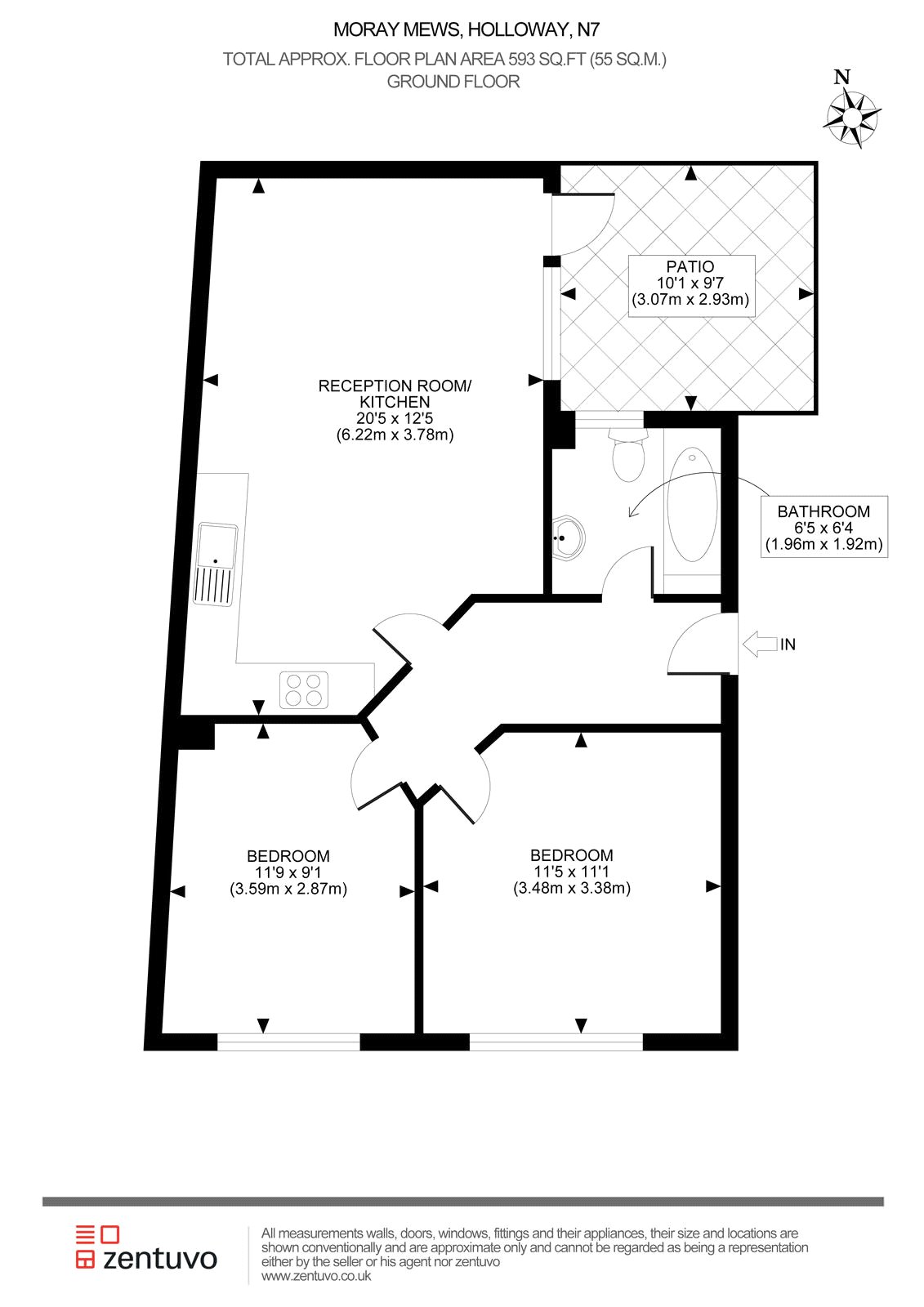 2 Bedrooms Flat to rent in Moray Mews, London N7