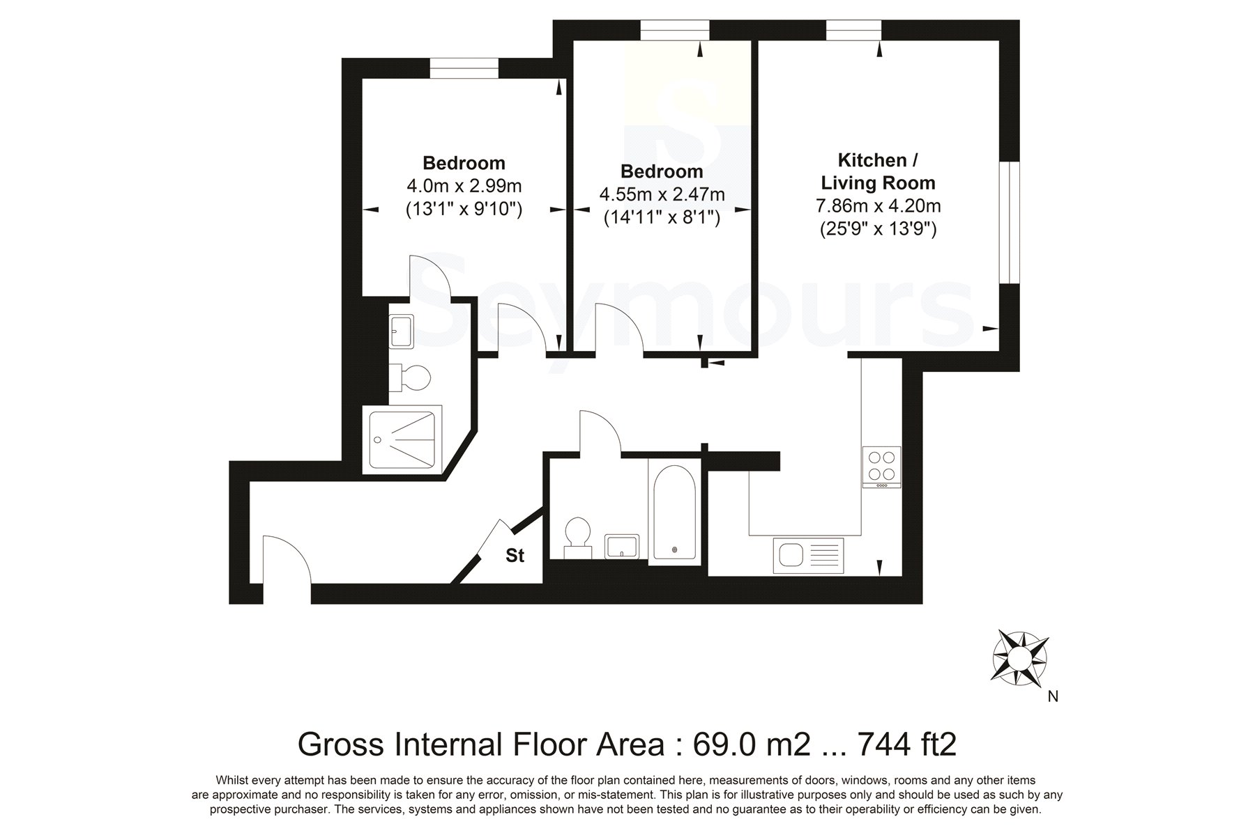 Flat 8, Maybury Place, 58, Sandy Lane, Surrey floorplan
