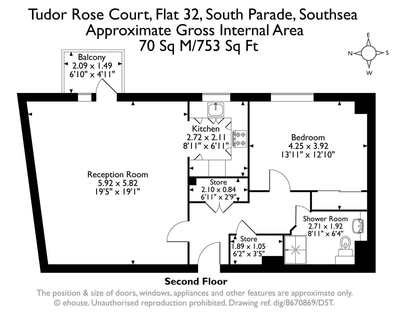 32 Tudor Rose Court, South Parade, Southsea floorplan