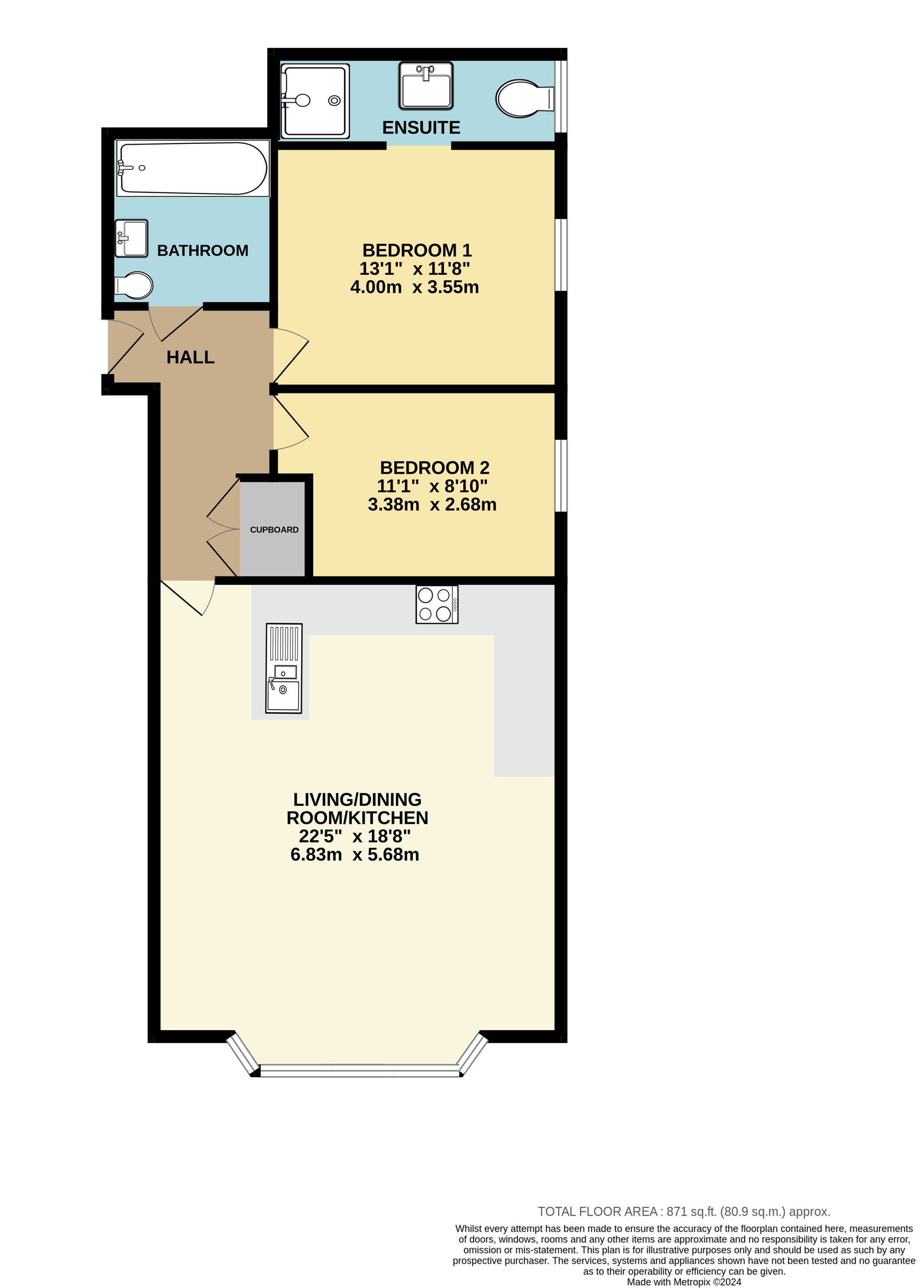 Flat 9,, Bordeaux, Walkford floorplan
