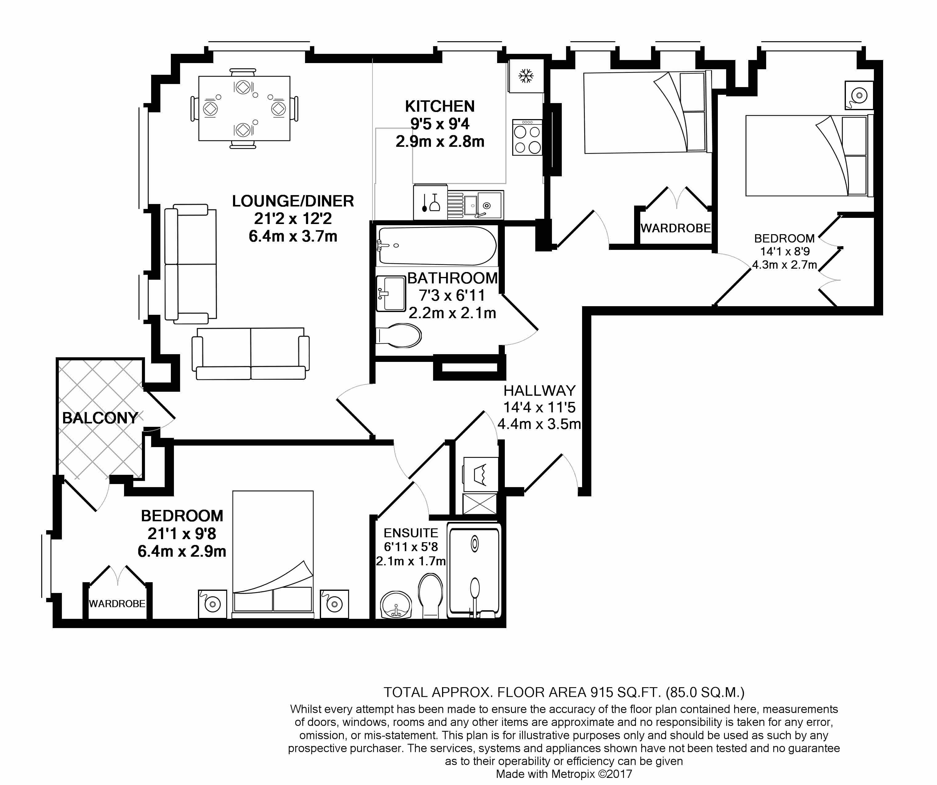 Flat 804, 15, Indescon Square, London floorplan