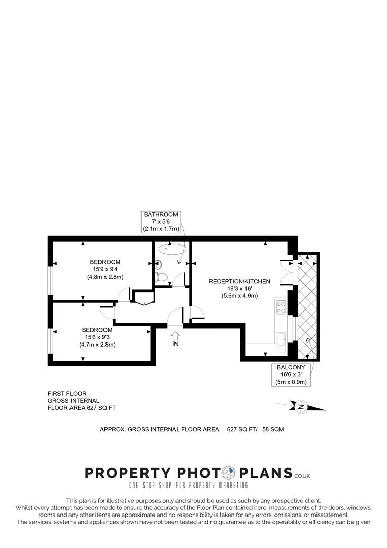 Flat 6, 63, Gordon Road, London floorplan