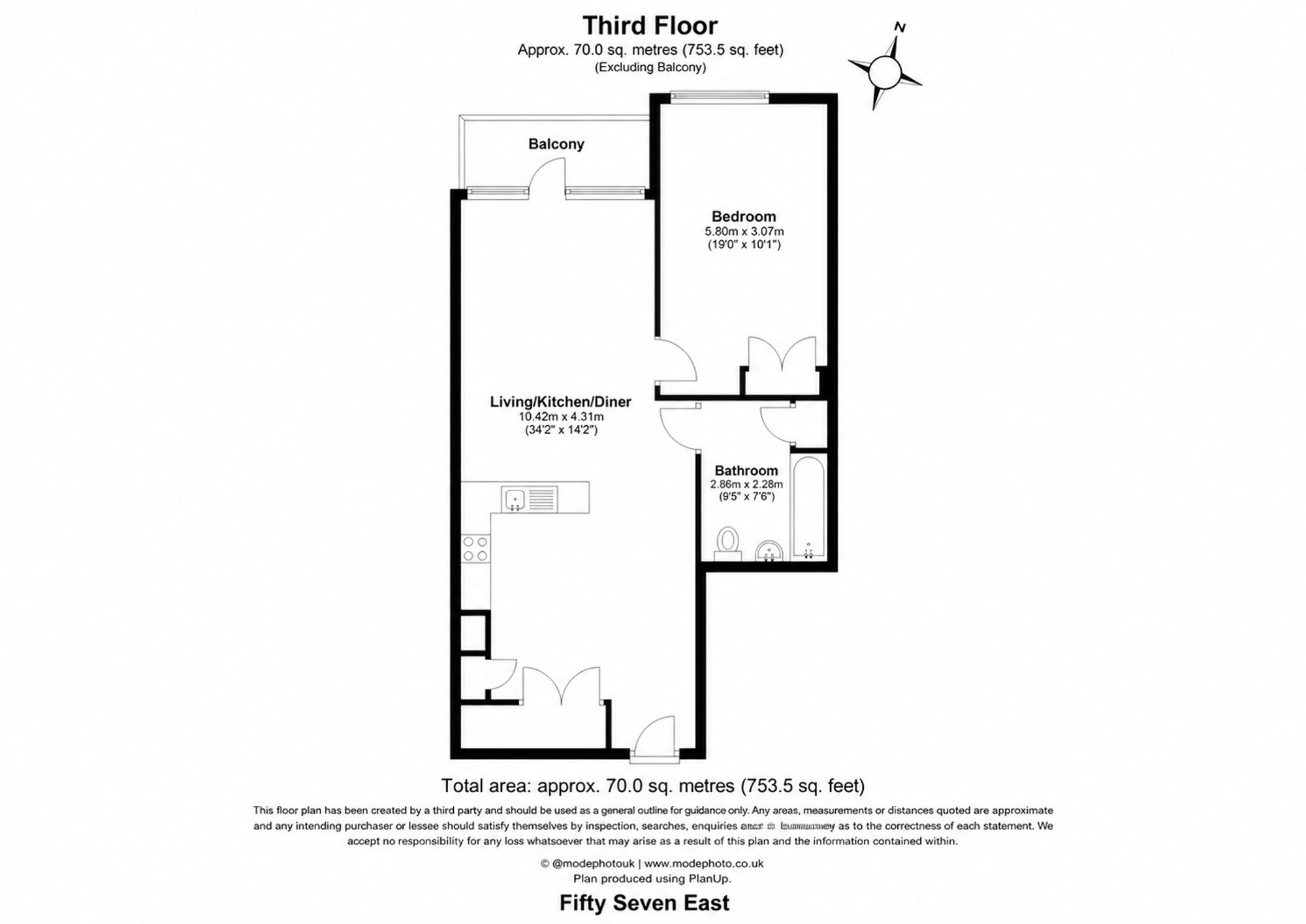 Flat 33, 57 Kingsland High Street, London floorplan