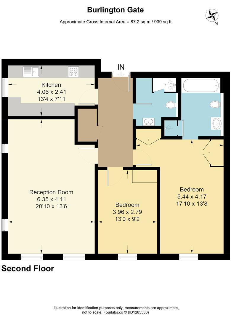 Flat 11, Burlington Gate 91, Chadwick Place, Surbiton floorplan