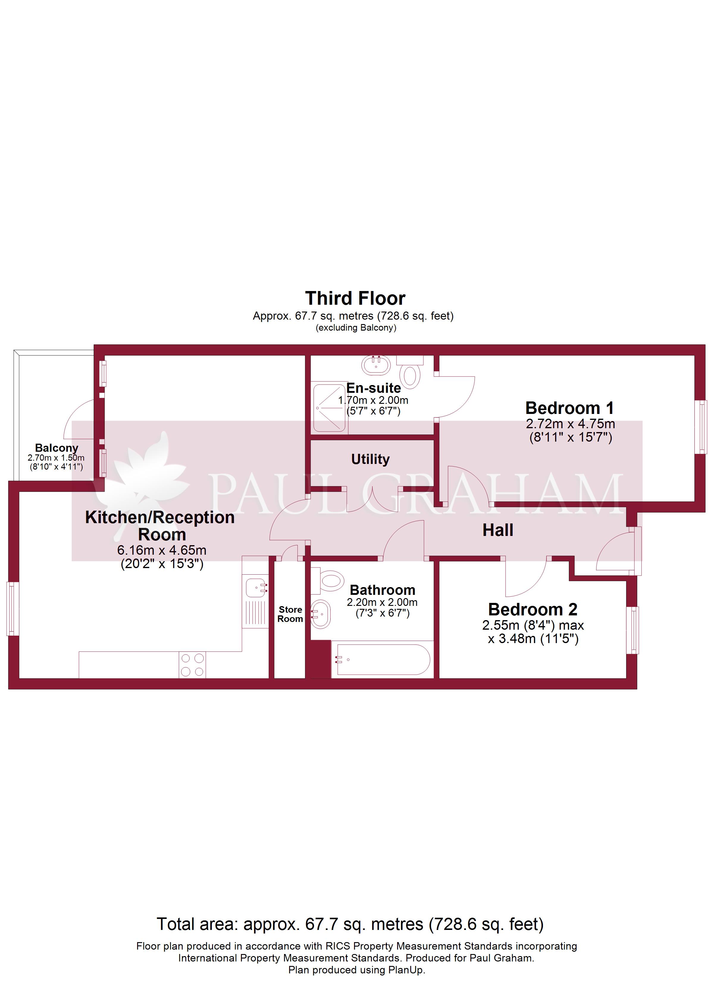 28 Chambray House, 188, London Road, Hackbridge floorplan