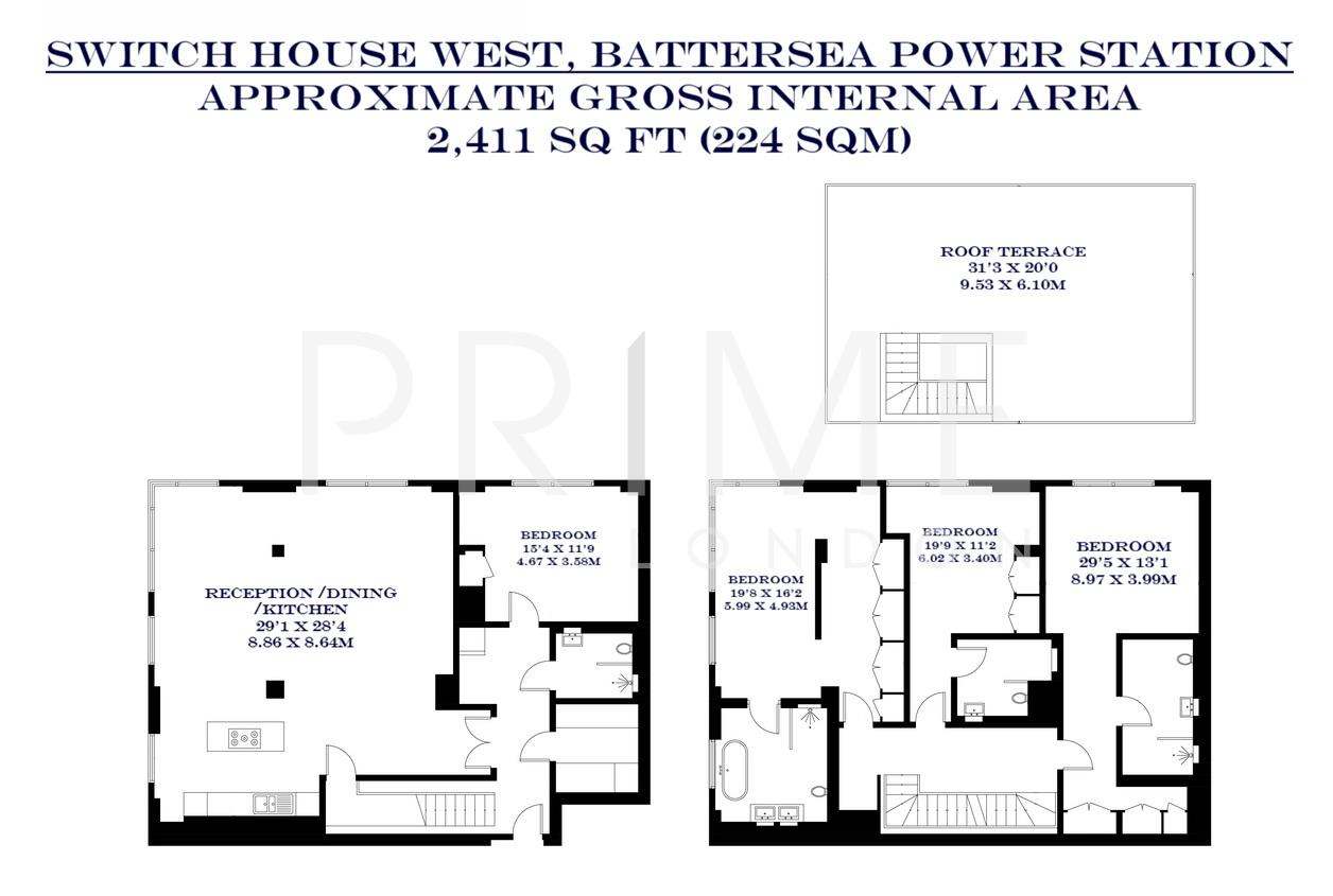 97, Switch House West, Battersea Power Station floorplan