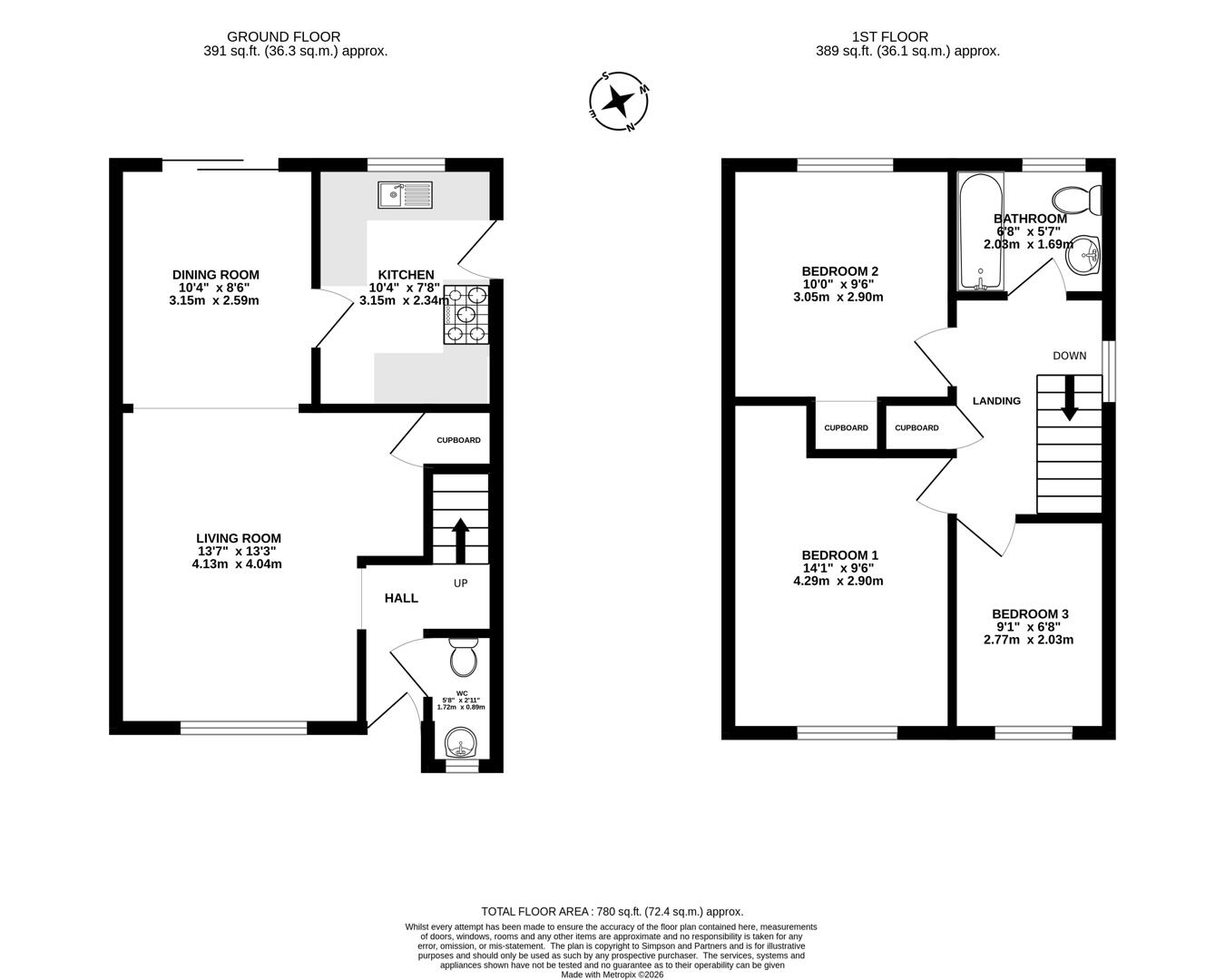 Martin Way, Letchworth Garden City floorplan