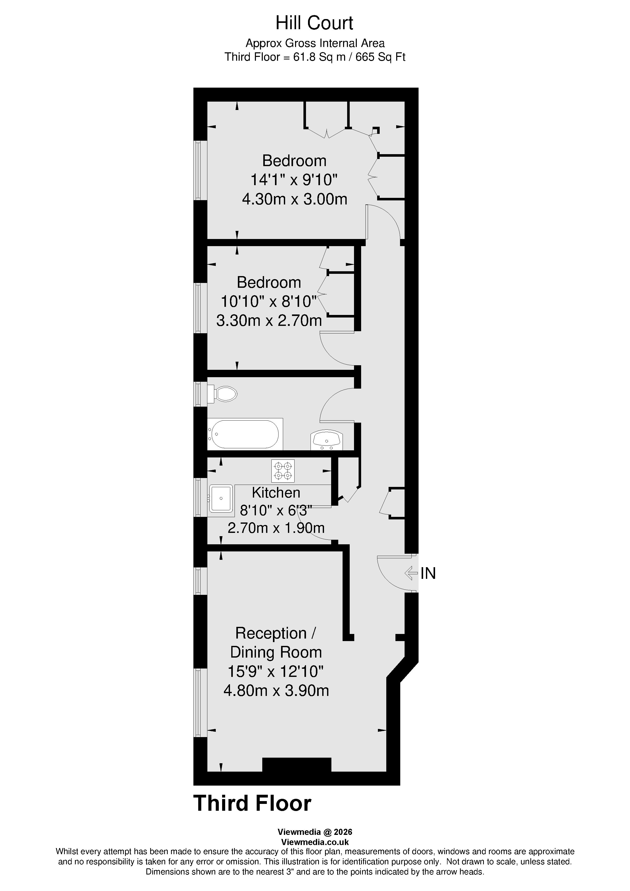 Flat 20, Hill Court, 104, Wimbledon Hill Road, Wimbledon floorplan