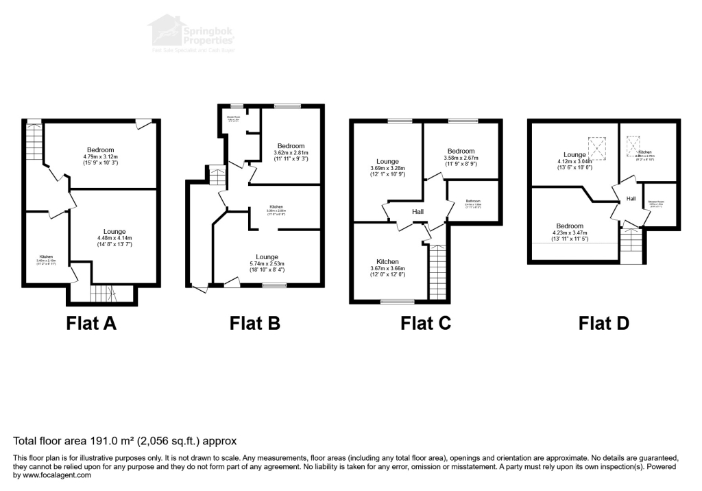 Flat A, B, C, D, 24 Water Street, Pembroke Dock floorplan