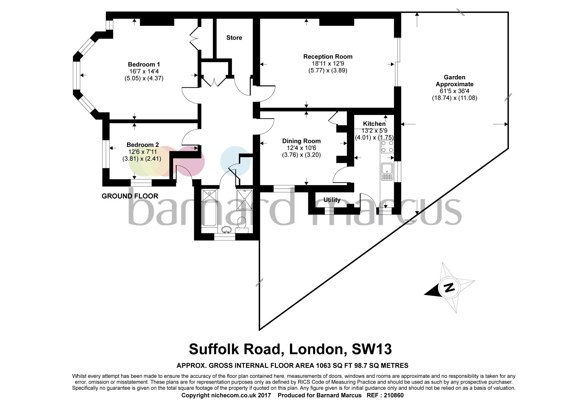 2 Bedrooms Flat to rent in Suffolk Road, Barnes, London SW13