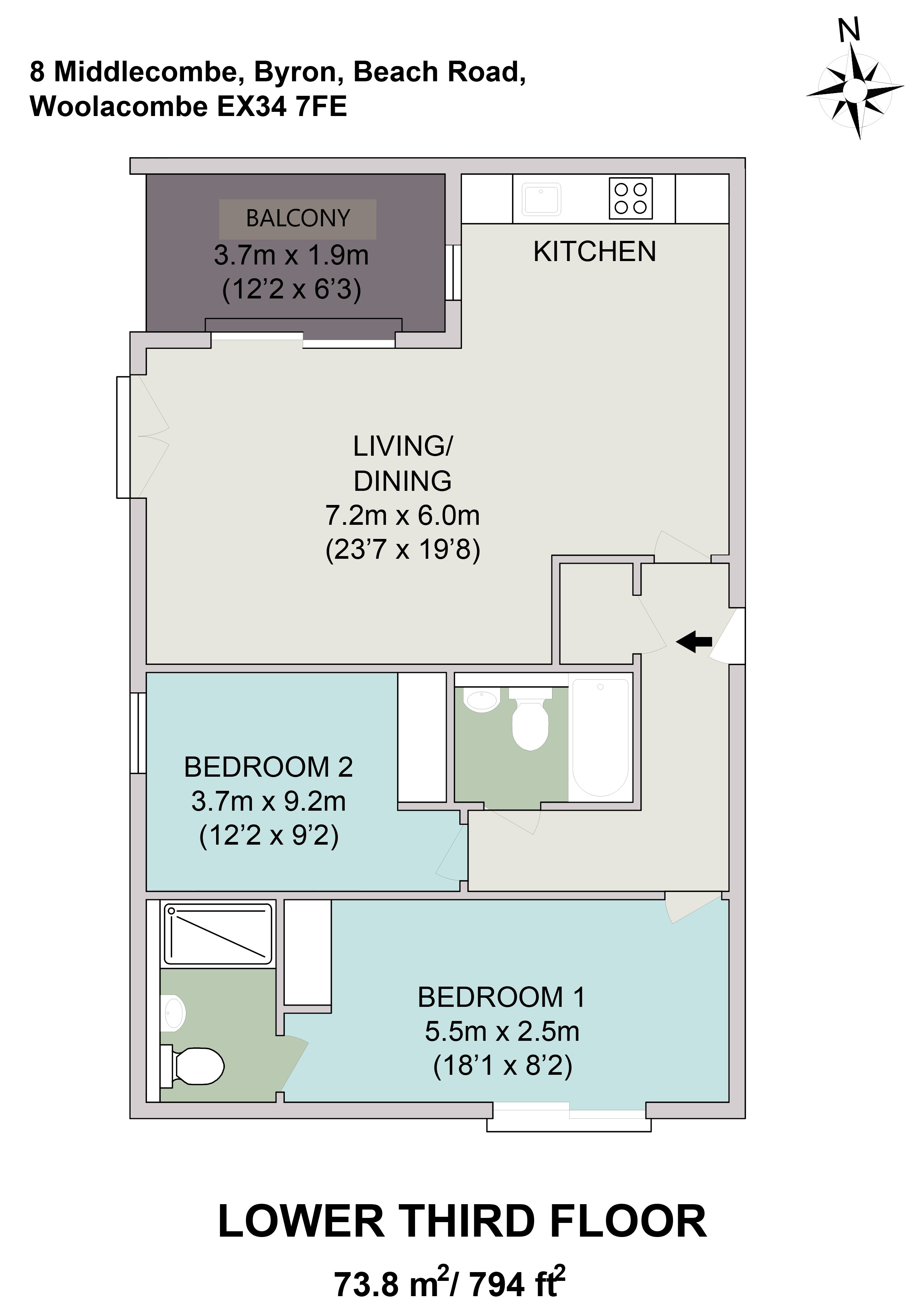 8 Middlecombe, Byron,, Beach Road, Devon floorplan