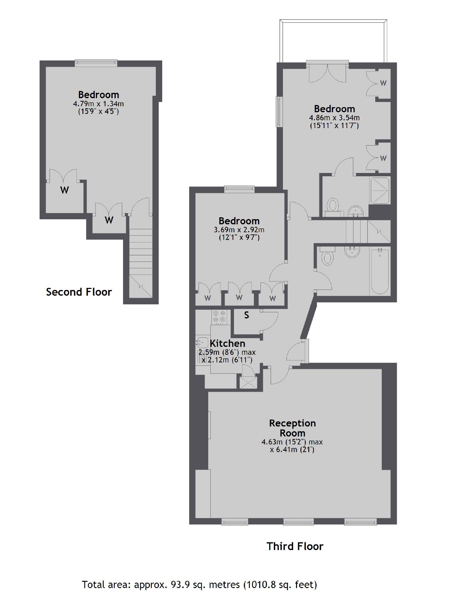 3rd Floor Flat, 6, Nevern Square, London floorplan