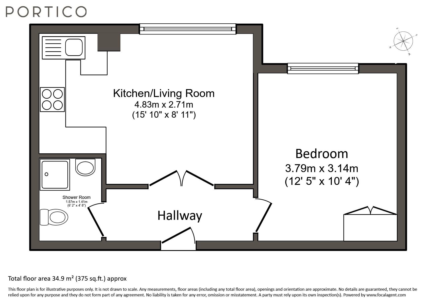 Flat D23a, Du Cane Court, Balham High Road, London floorplan