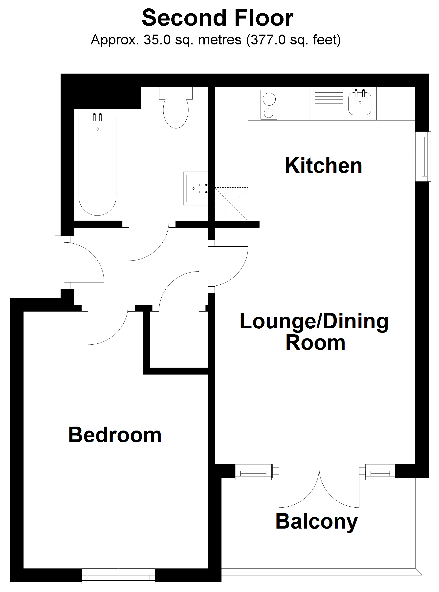 Flat 10, River Court, 62, Albert Way, East Cowes floorplan