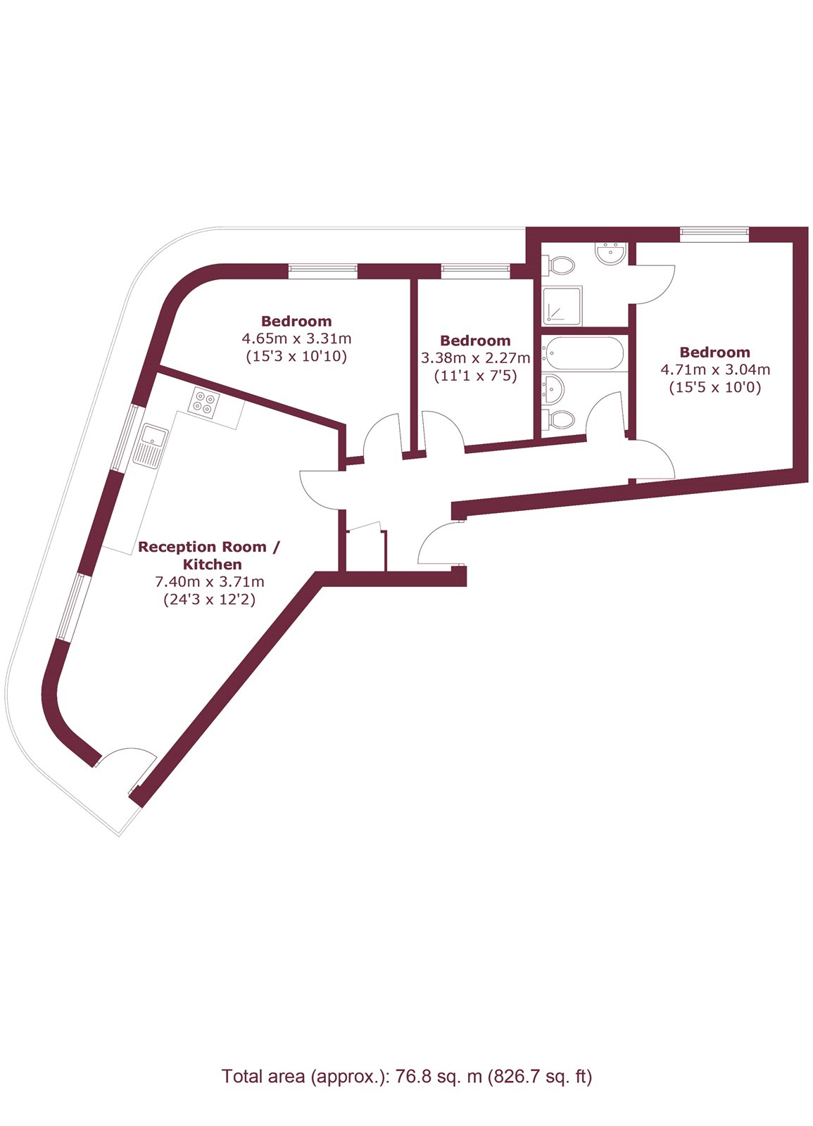 Flat 1, 105, Pritchards Road, London floorplan