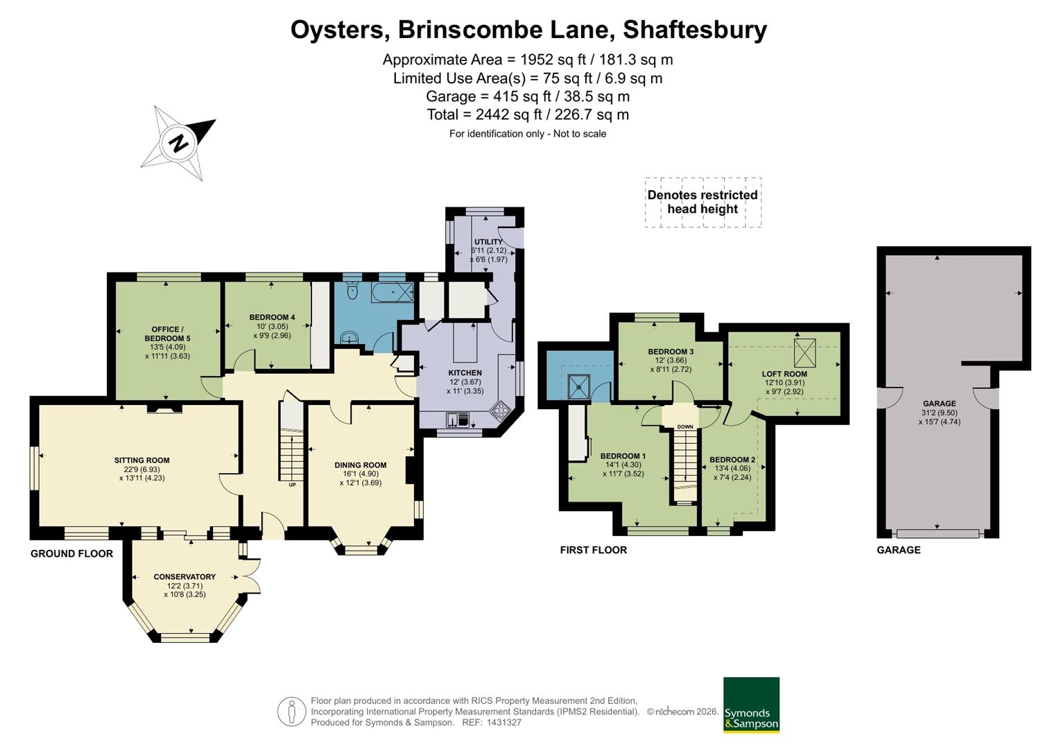 Oysters, Brinscombe Lane, Shaftesbury floorplan